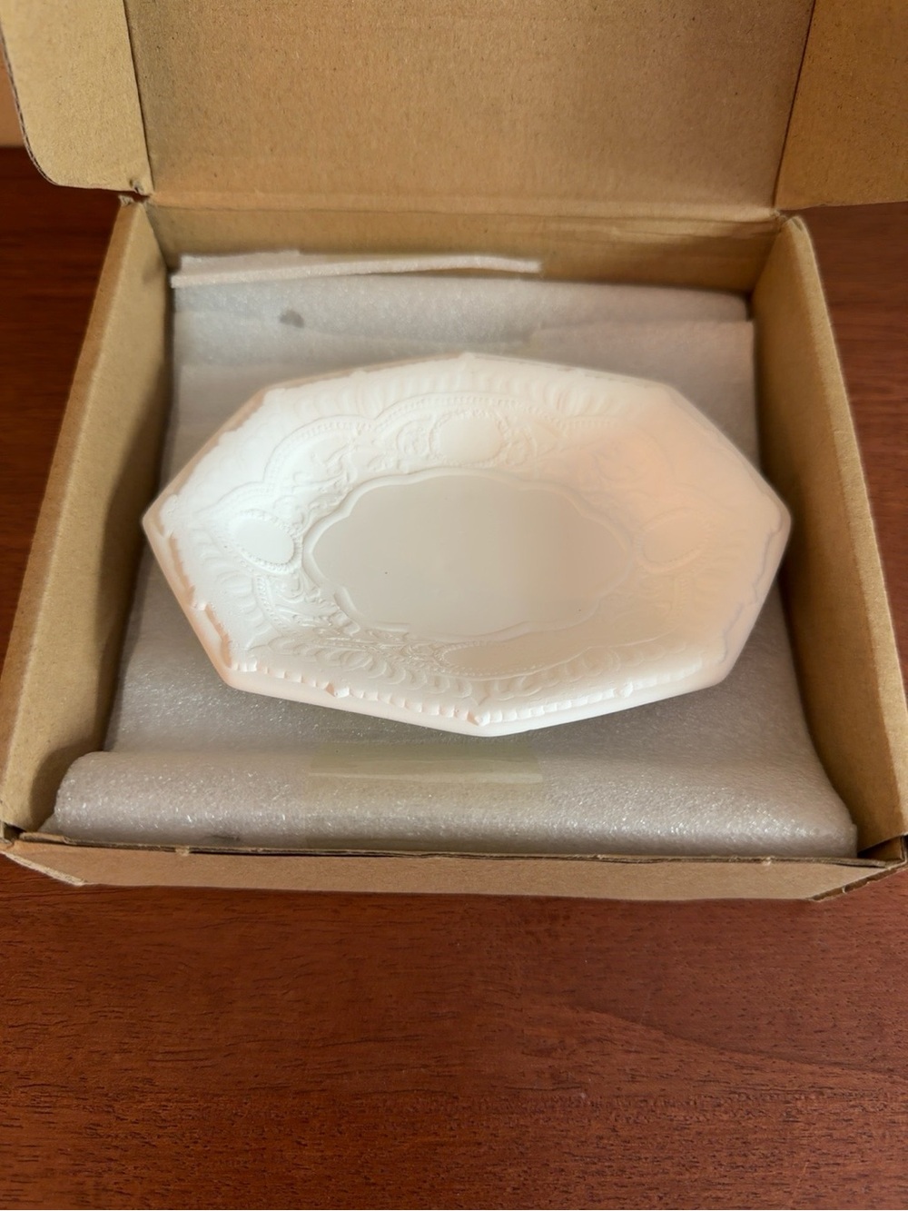 NIB White Henna Lace Jewelry Ring Dish Trinket Tray 5" Decorative Catchall